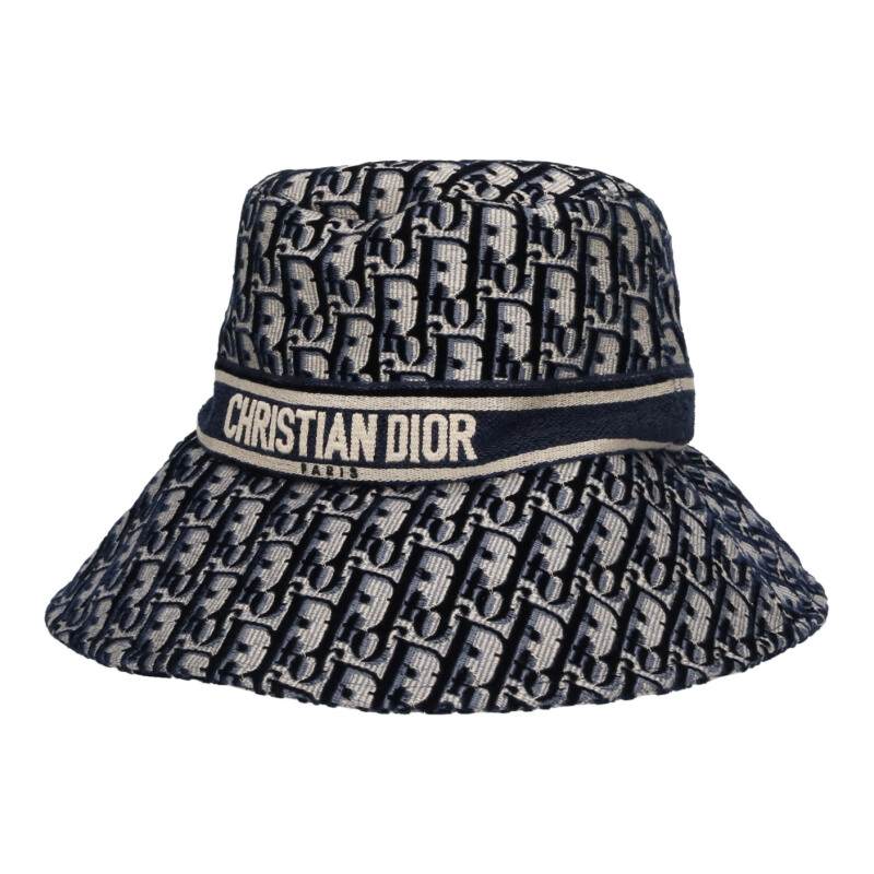 クリスチャンディオール DIOR 大いさ:57  05CDO924I134 オブ漏れる総柄井戸釣瓶かぶり笠(米国海軍×薄墨色)【805062】【OM10】【小物】【中古】bb132#rinkan*B