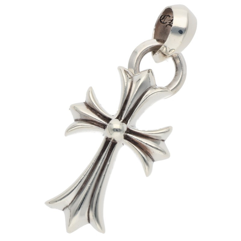 クロムハーツ Chrome Hearts   CH CRS SML W BALE スモールCHクロスベイル しろがね色首飾りいの一番(しろがね色 21.81g)【415062】【os06】【小物】【中古】bb453#rinkan*B