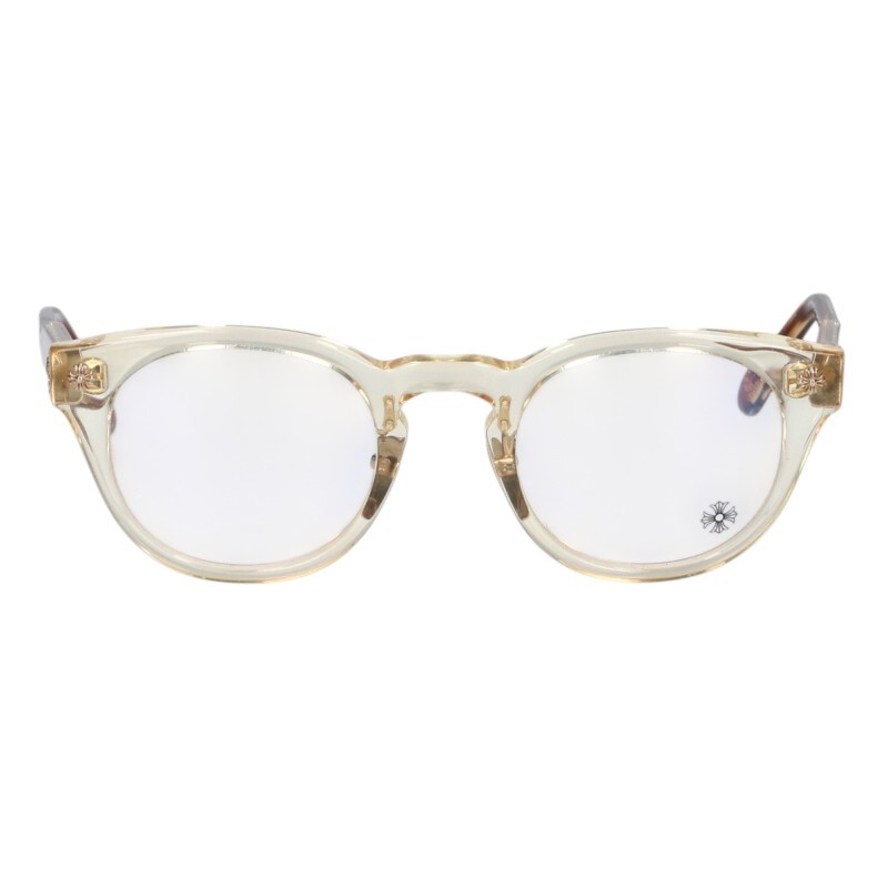 クロムハーツ Chrome Hearts サイズ:49□24-147 DINGALONGLINGLONG クリアフレーム眼鏡((フレーム)クリア×ブラウン×ゴールド)【705062】【SJ02】【小物】【中古】bb14#rinkan*B |RINKAN