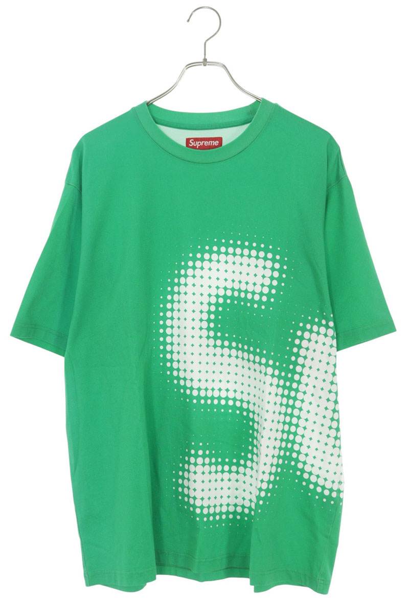 シュプリーム SUPREME 大きさ:L  HALF TONE S S TOP 刷り上げるプルオーバー(緑であること)【015062】【OM10】【メンズ】【中古】bb33#rinkan*B