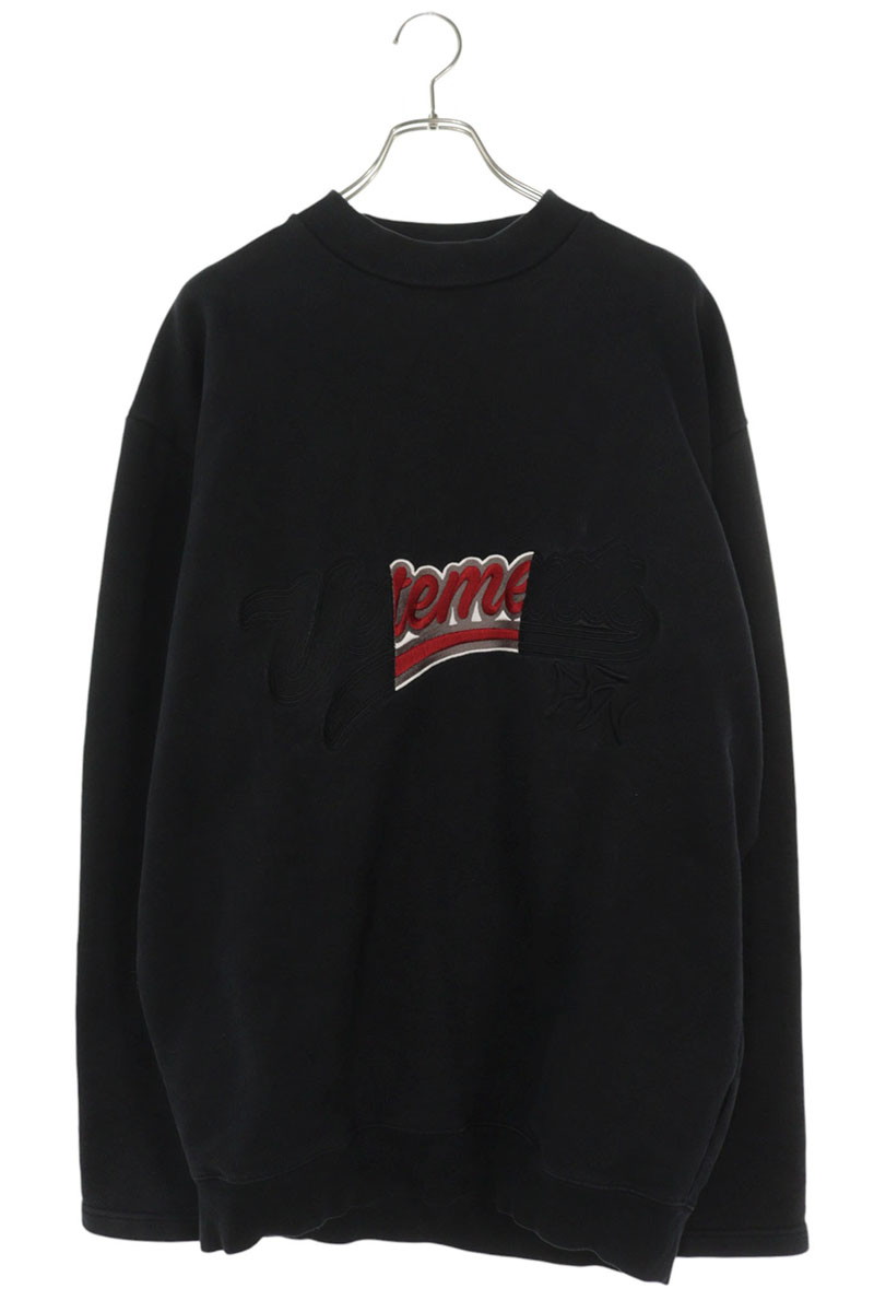 ヴェトモン VETEMENTS 大いさ:XS  MAH18TR31 ベースボールロゴオーバーサイズスウェット(黒いこと×赤いこと)【905062】【SB01】【メンズ】【中古】bb356#rinkan*B