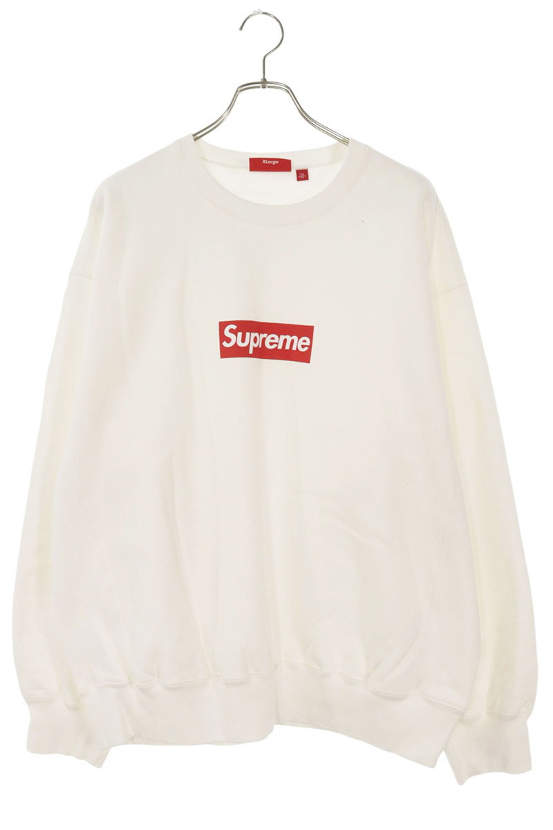 シュプリーム SUPREME サイズ:XL WASHED BOX LOGO CREWNECK ウォッシュドボックスロゴクルーネックスウェット(ホワイト×レッド)【805062】【SB01】【メンズ】【中古】bb33#rinkan*S |RINKAN