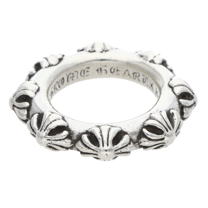 クロムハーツ Chrome Hearts 大きさ:10.5号  CROSS BAND 差し交わすダンス楽隊 しろがね色輪っか(しろがね色 13.4g)【915062】【NO05】【小物】【中古】bb488#rinkan*B
