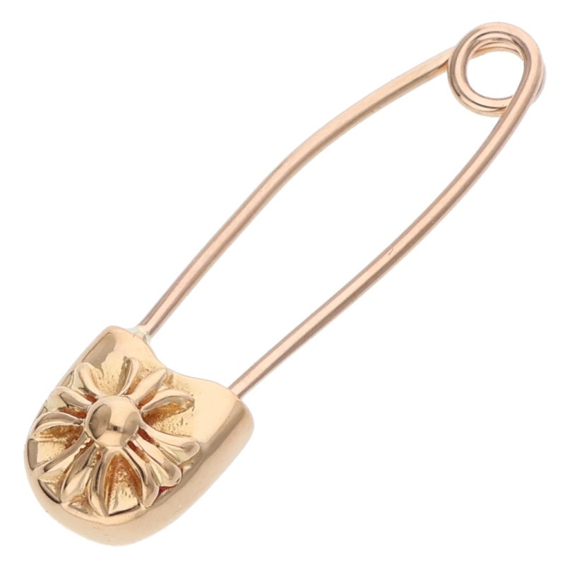 クロムハーツ Chrome Hearts   22K SAFETY PIN S 22Kスモールセーフティピン ゴールド首飾りいの一番(黄色ゴールド 3.47g)【215062】【HJ12】【小物】【中古】bb376#rinkan*B