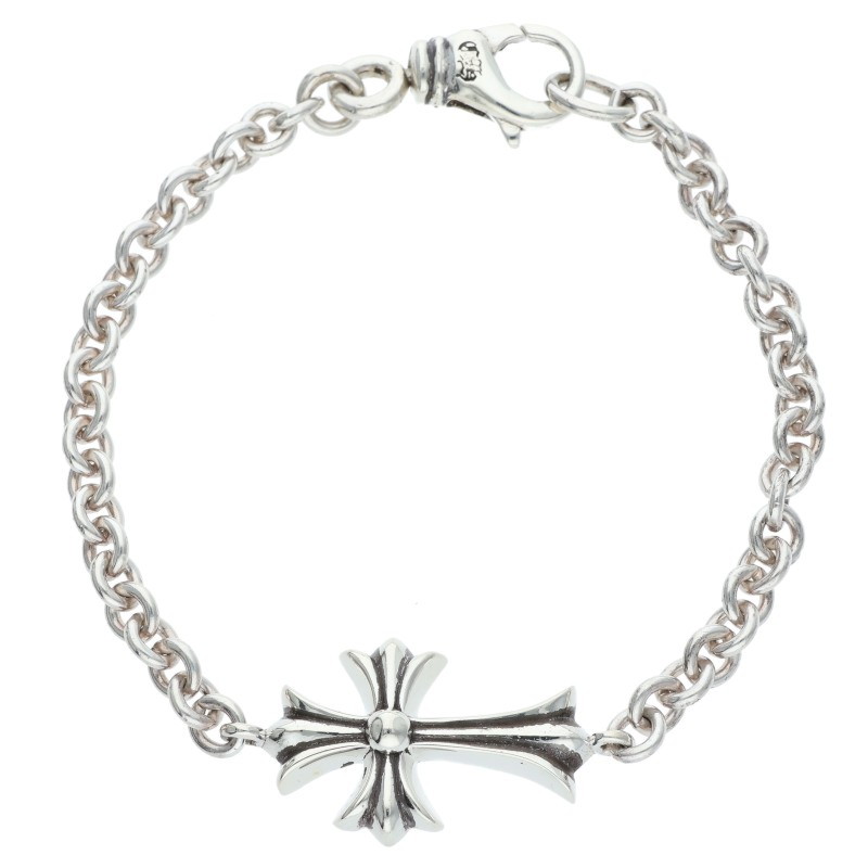クロムハーツ Chrome Hearts   CHN TNY CH CRS タイニーCH差し交わすチェーン店 しろがね色腕輪(しろがね色 11.7g)【215062】【HJ12】【小物】【中古】bb376#rinkan*B