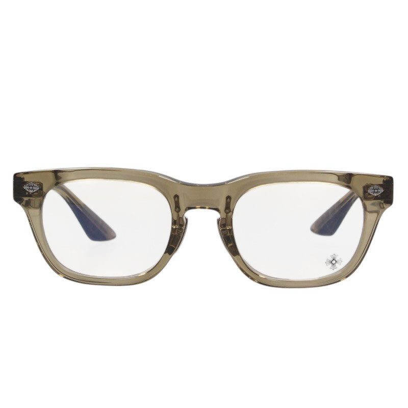 クロムハーツ Chrome Hearts　サイズ:51□22-152 BAGGINS サイドフレアニーテンプル眼鏡((フレーム)カーキ調&times;シルバー)【805062】【SJ02】【小物】【中古】bb396#rinkan*A ｜RINKAN