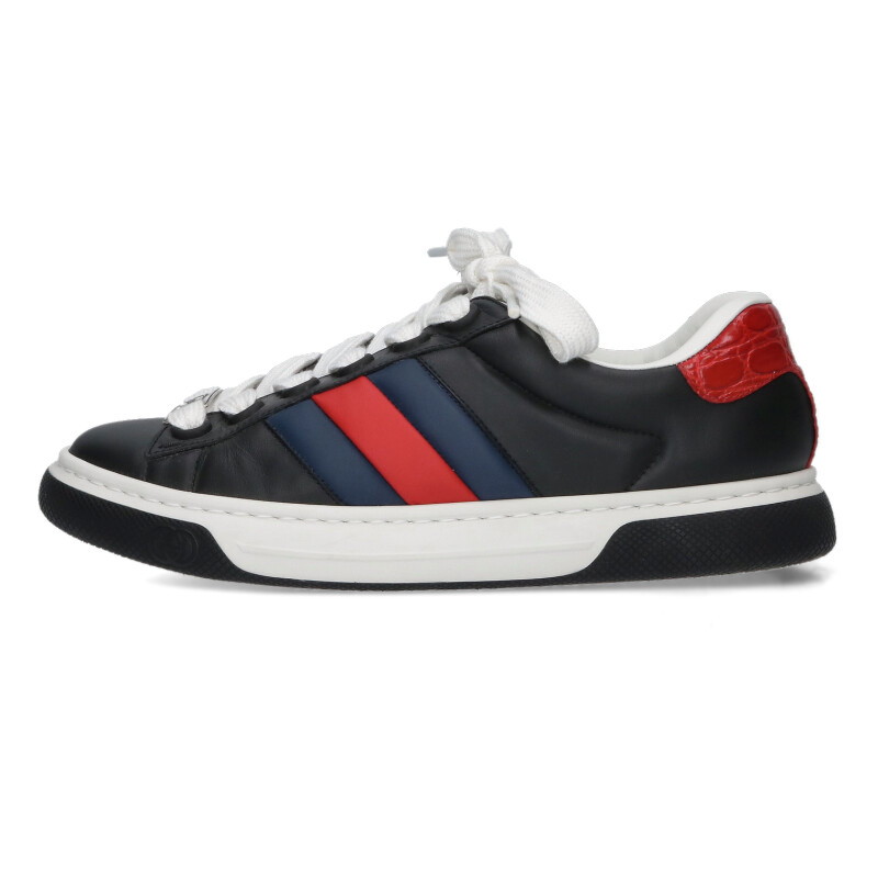 グッチ GUCCI 大きさ:8.5  791394 ハイパースペーススニーカー(黒いこと×米国海軍×赤いこと)【315062】【BS99】【メンズ】【小物】【中古】bb212#rinkan*A