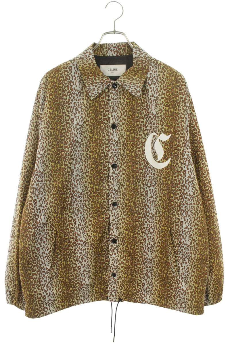 セリーヌ CELINE 大きさ:48  2W864136U ロゴプリントレオパード柄上衣(赤銅色×黄色)【015062】【OM10】【メンズ】【中古】bb471#rinkan*B