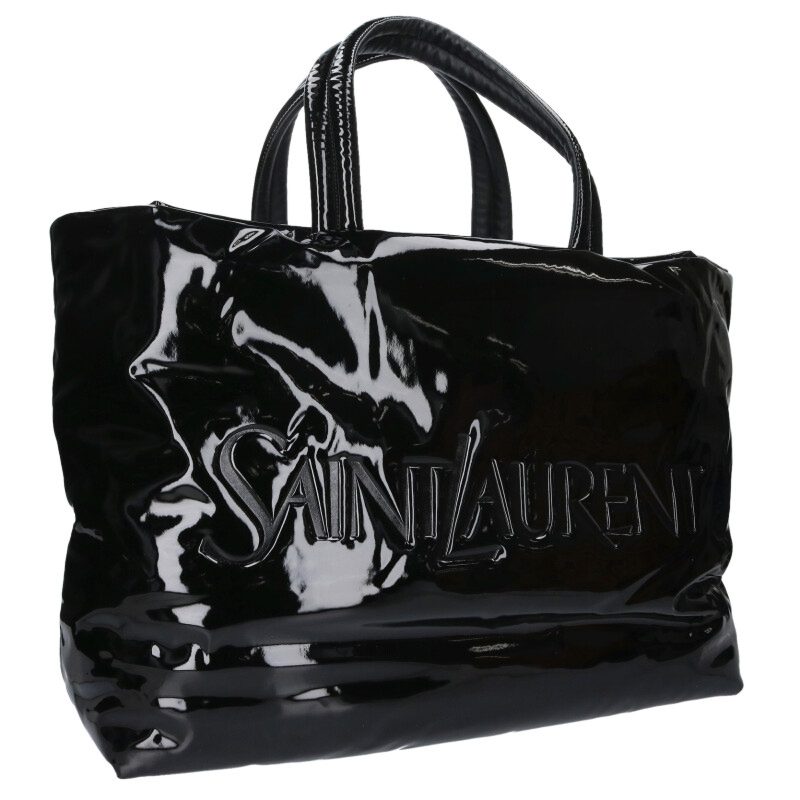 サンローランパリ SAINT LAURENT PARIS   777487 ロゴパテントマキシトートバッグ(黒いこと)【015062】【BS55】【小物】【中古】bb428#rinkan*A