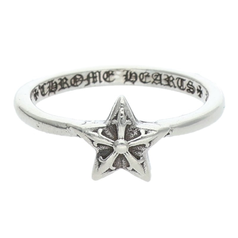 クロムハーツ Chrome Hearts 大いさ:6号  BUBBLGM STAR バブルガムスター しろがね色輪っか(しろがね色 1.45g)【215062】【SS07】【小物】【中古】bb33#rinkan*B