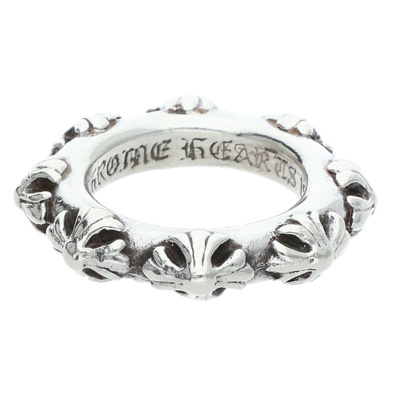 クロムハーツ Chrome Hearts 大きさ:11号  CROSS BAND 差し交わすダンス楽隊 しろがね色輪っか(しろがね色 12.72g)【215062】【GZ11】【小物】【中古】bb448#rinkan*B