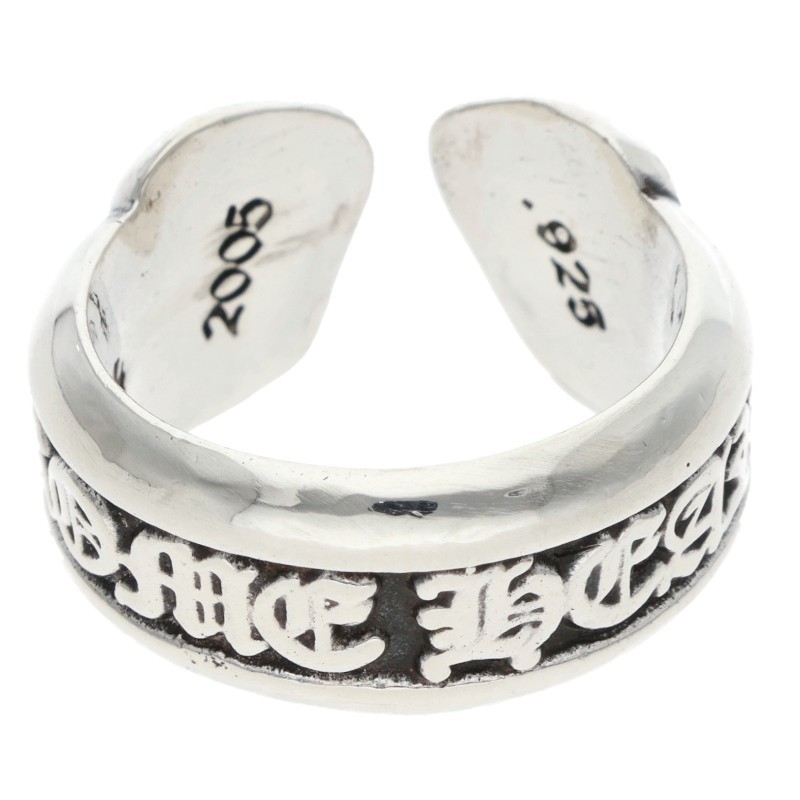 クロムハーツ Chrome Hearts 大いさ:5号  SM SCROLL LABEL スモールスクロールラベル しろがね色輪っか(しろがね色 7.23g)【815062】【os06】【小物】【中古】bb453#rinkan*B