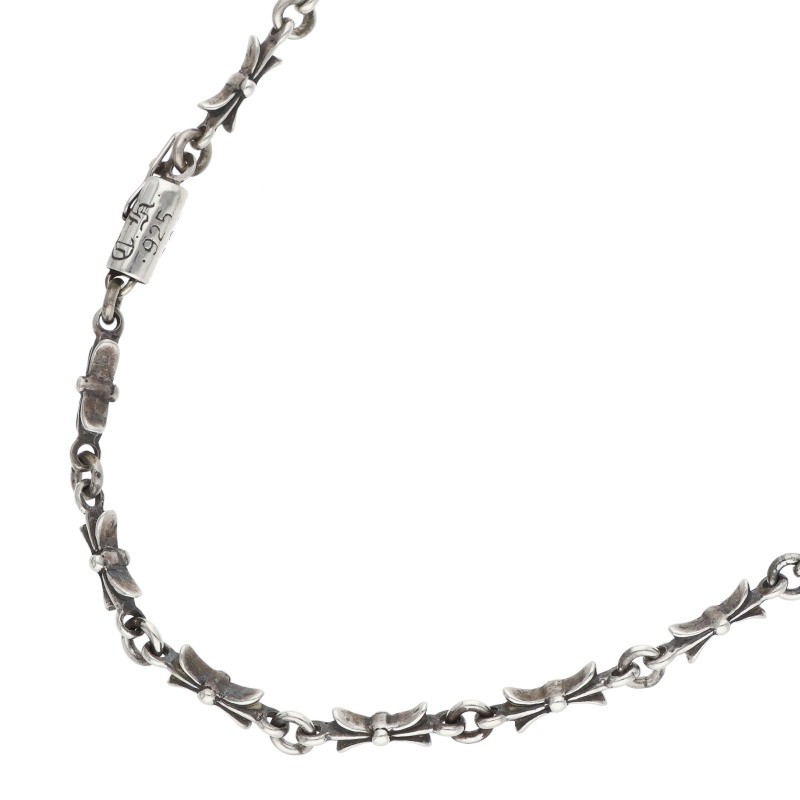 クロムハーツ Chrome Hearts 大きさ:15inch  TINY E BAR タイニーE赤ちょうちん しろがね色首飾り(しろがね色 13.97g)【715062】【SS07】【小物】【中古】bb455#rinkan*B