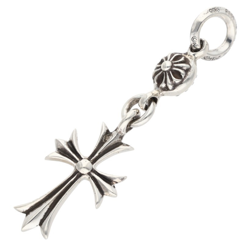 クロムハーツ Chrome Hearts   1B TNY CH CRS 1ボールタイニーCHはりつけ台 惹き付ける しろがね色頸飾りいの一番(しろがね色 6.44g)【125062】【os06】【小物】【中古】bb453#rinkan*B