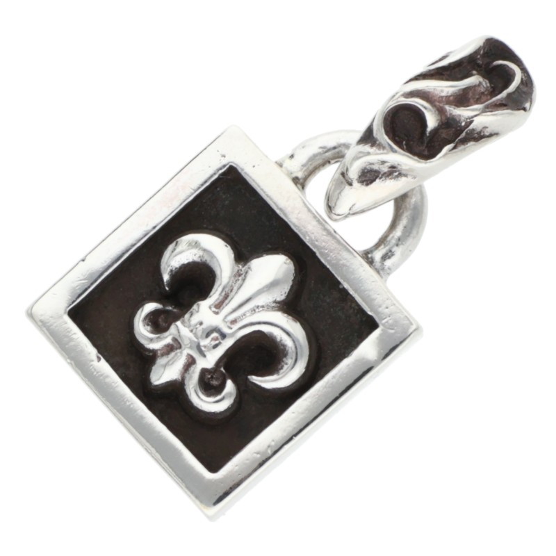 クロムハーツ Chrome Hearts   FRAMED BS FLUER フレームドBS太陽面爆発 惹き付ける しろがね色頸飾りいの一番(しろがね色 5.1g)【715062】【FK04】【小物】【中古】bb443#rinkan*B