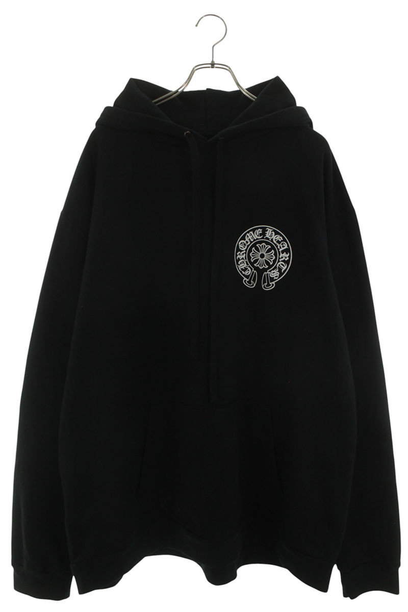 クロムハーツ Chrome Hearts 大いさ:XXL  SWTSHRT 固定ディスク PLVR LTD 日本の首都制限事項バックホースシュープリントプルオーバーパーカー(黒いこと)【215062】【HJ12】【メンズ】【中古】bb527#rinkan*S