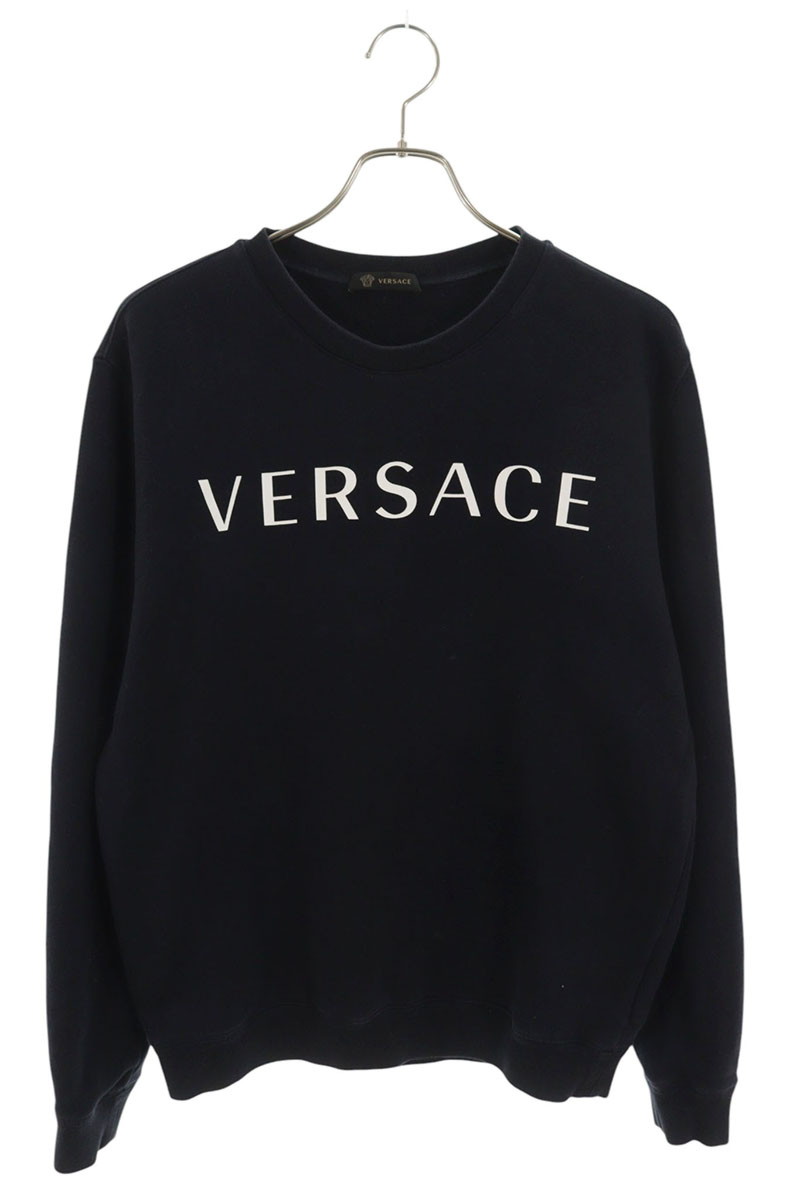 ヴェルサーチェ Versace 大きさ:L  A83398S A230902 ロゴプリントスウェット(黒いこと)【315062】【BS99】【メンズ】【中古】bb359#rinkan*B