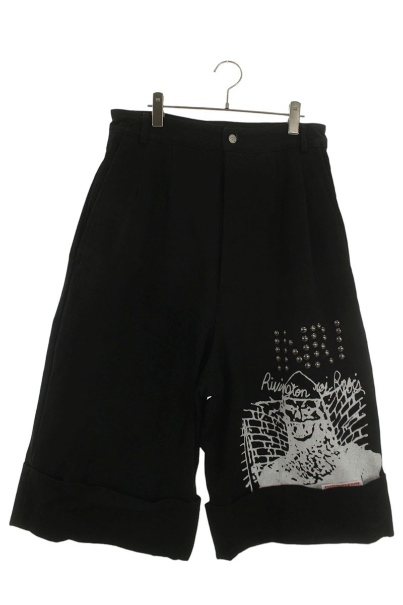 リヴィントンロイレビス RRR123 RIVINGTON roi Rebis   PROTESTANT PANT スタッズデザインデニムハーフパンツ(黒いこと)【415062】【BS99】【メンズ】【中古】bb456#rinkan*B