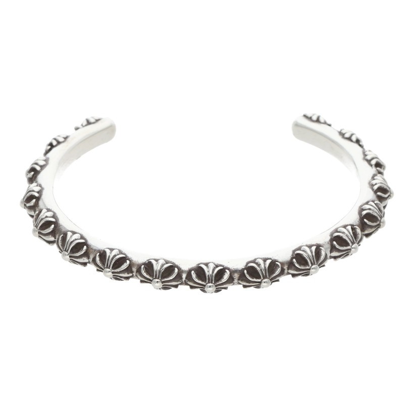 クロムハーツ Chrome Hearts   BANGLE CROSS はりつけ台周波数帯域 シルバーバングル(しろがね色 34.61g)【815062】【聞き届ける15】【小物】【中古】bb450#rinkan*B