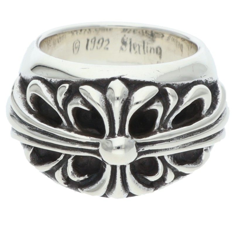 クロムハーツ Chrome Hearts 大きさ:6号  FLRL CRS フローラルクロス しろがね色輪っか(しろがね色 15.24g)【325062】【os06】【小物】【中古】bb30#rinkan*B