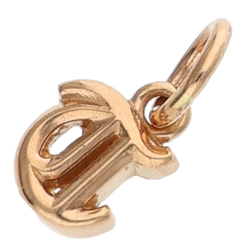 クロムハーツ Chrome Hearts   22K STACK ALPHABET アルファベットスタックチャーム Tイニシャルゴールドネックレストップ(黄色ゴールド 1.25g)【615062】【GZ11】【小物】【中古】bb437#rinkan*S