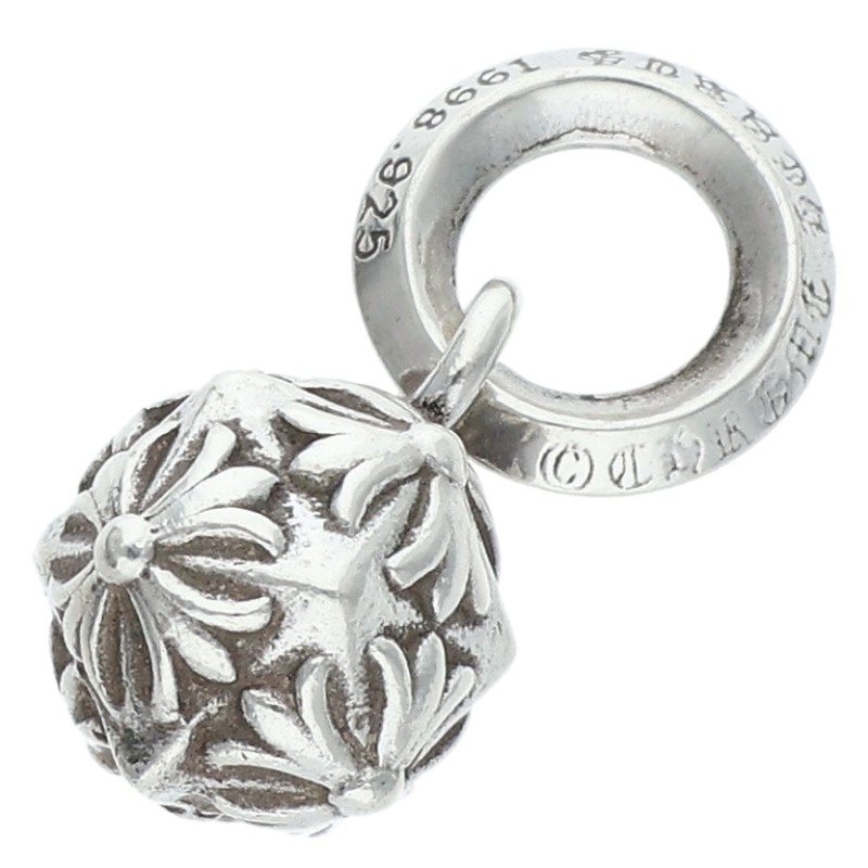 クロムハーツ Chrome Hearts   PYRAMID PLUS BALL ピラミッドプラスボール しろがね色首飾りいの一番(しろがね色 5.6g)【025062】【NO05】【小物】【中古】bb390#rinkan*B