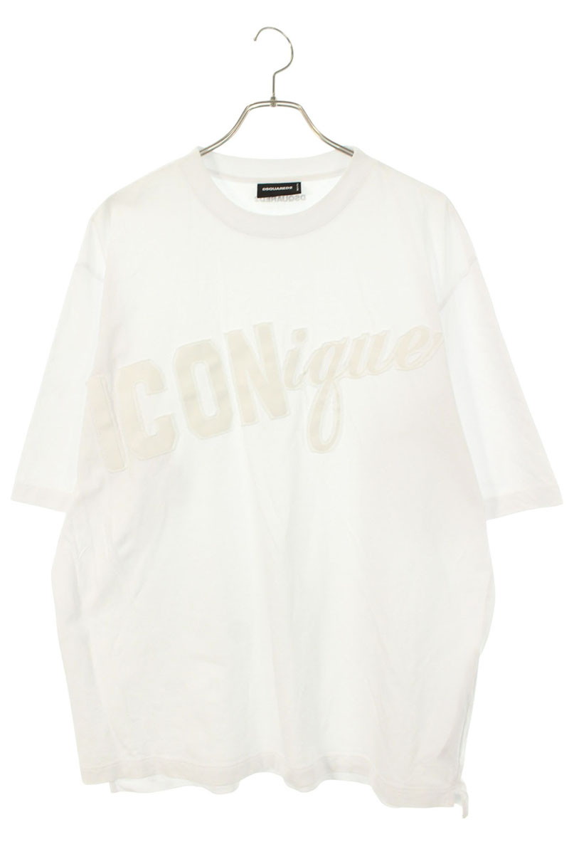 ディースクエアード DSQUARED2 大きさ:L  S78GD0118 Iconiqueロゴタイプ紋章ティーシャツ(白いこと)【415062】【BS99】【メンズ】【中古】bb380#rinkan*B