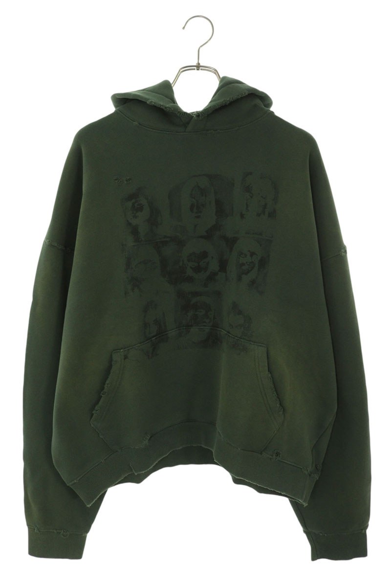 ファーフロムワット FAR FROM WHAT 大きさ:2  FAR VTG HOODIE 不都合産業フロントプリントパーカー(緑であること)【615062】【SB01】【メンズ】【中古】bb310#rinkan*S