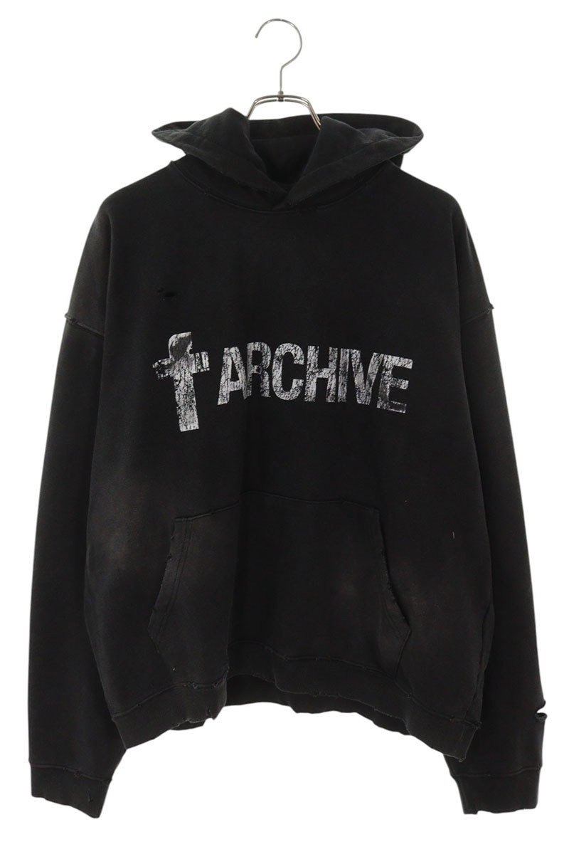 ファーフロムワット FAR FROM WHAT 大きさ:1  FAR VTG FARARCHIVE WASHED HOODIE ヴィンテージ産業フロントプリントパーカー(黒いこと)【615062】【SS13】【メンズ】【中古】bb310#rinkan*S