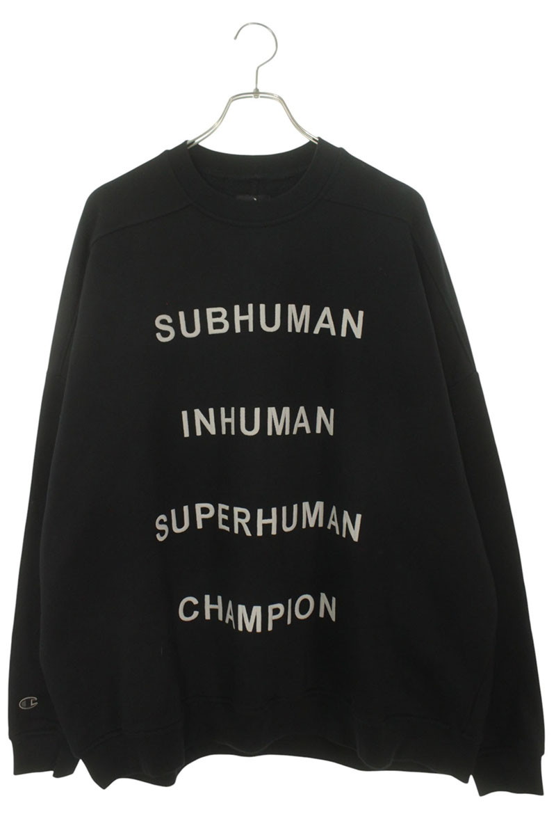 リックオウエンス Rick Owens ×はやりっ児 Champion  大きさ:S  コマーシャル01E1669-CHFE ジャンボスウェット(黒いこと)【315062】【SB01】【メンズ】【中古】bb356#rinkan*A