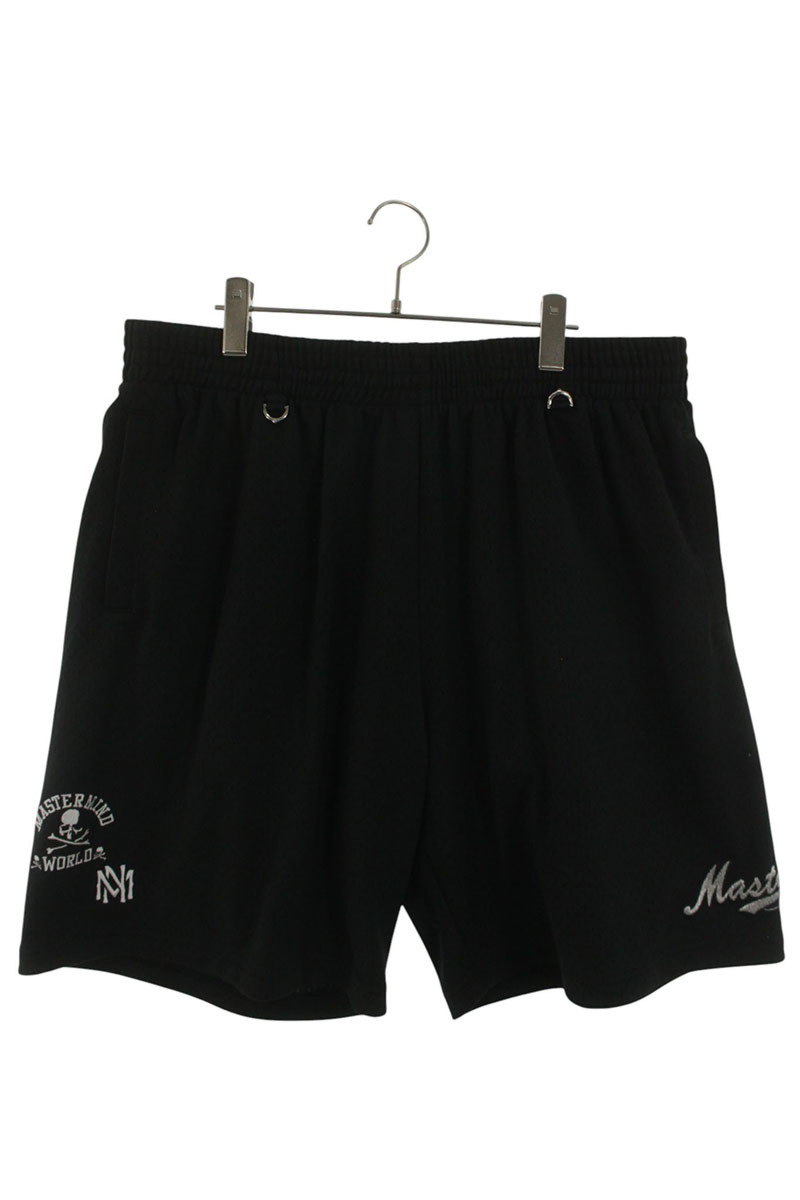 御師匠さん肝ったま mastermind ×ミッチェルアンドネス Mitchell\u0026Ness 大きさ:2XL ロゴタイプ刺しゅうメッシュハーフパンツ(黒いこと)【415062】【BS99】【メンズ】【中古】bb428#rinkan*B