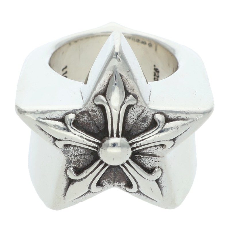 クロムハーツ Chrome Hearts サイズ:9.5号 STR LRG ラージスター シルバーリング(シルバー 42.43g)【815062】【SJ02】【小物】【中古】bb62#rinkan*B |RINKAN