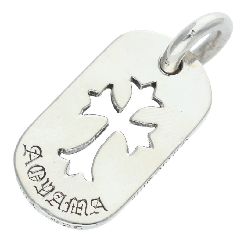 クロムハーツ Chrome Hearts   D TAG SML CO CRS カットアウトクロスドッグタグ 奥つ城所制限事項スモールドッグタグネックレストップ(しろがね色 8.81g)【815062】【SS07】【小物】【中古】bb377#rinkan*B