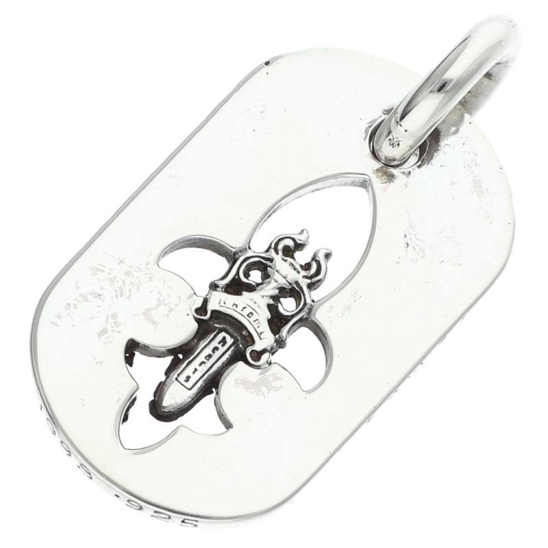 クロムハーツ Chrome Hearts   D TAG SML FLE DAG フレアダガードッグタグ スモールドッグタグネックレストップ(しろがね色 9.31g)【515062】【SS07】【小物】【中古】bb315#rinkan*B