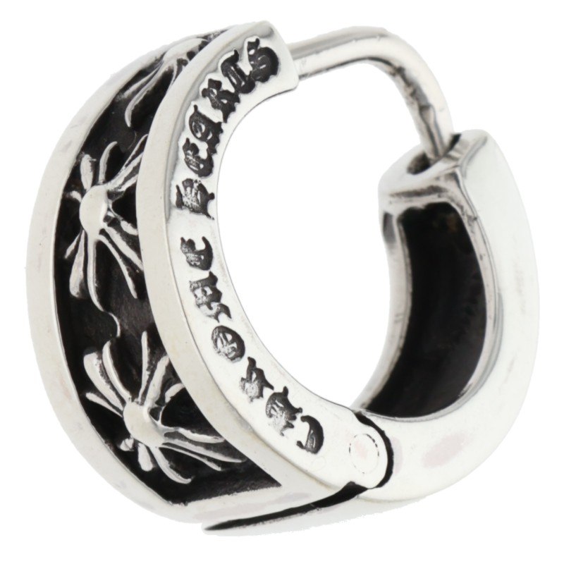 クロムハーツ Chrome Hearts   NARROW V-CHX R ナローV CHX しろがね色ピアス(しろがね色 8.27g)【515062】【HJ12】【小物】【中古】bb521#rinkan*C