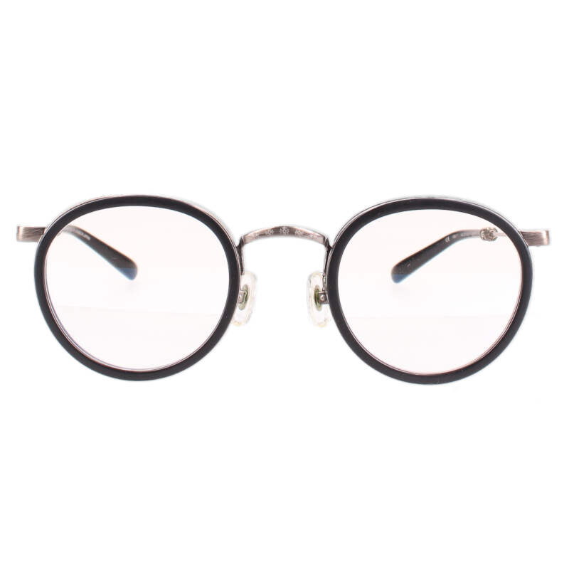 クロムハーツ Chrome Hearts 大きさ:44□23-148  JUCIFER II ラウンドメタルフレームメガネ((ひな形)黒いこと×しろがね色)【415062】【NO05】【小物】【中古】bb428#rinkan*B