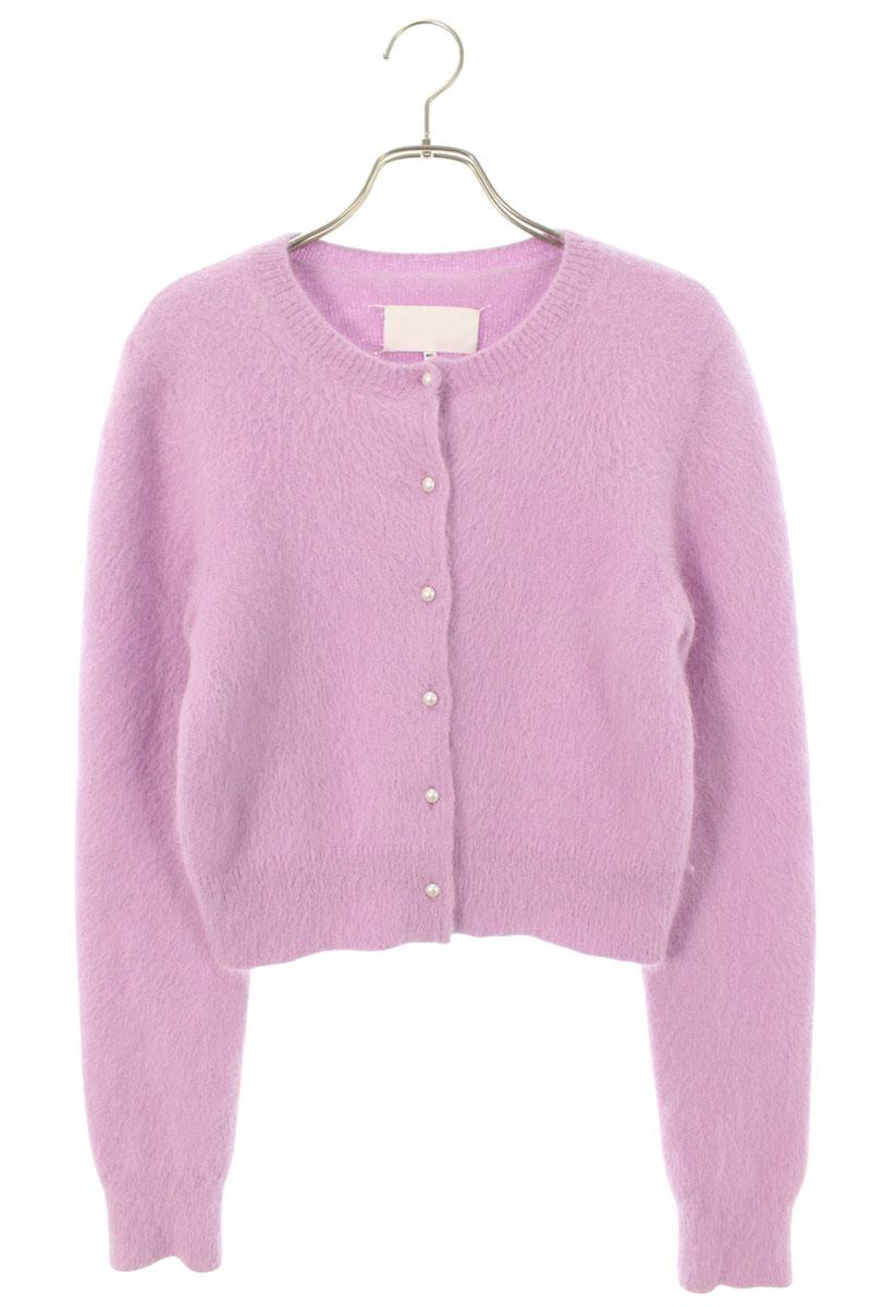 メゾンマルジェラ Maison Margiela 大きさ:S  23AW  S29HP0001 アンゴララウンドネックカーディガン(パープル)【415062】【BS99】【レディース】【中古】bb380#rinkan*A