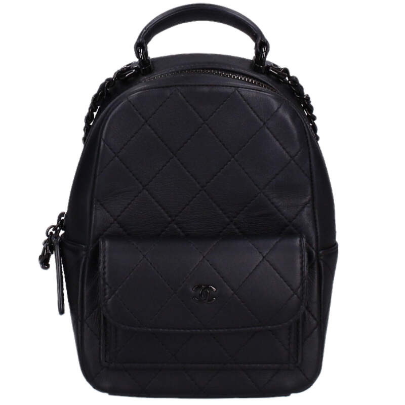 シャネル CHANEL   AP3753 デイパック ココマークマトラッセレザーリュック(黒いこと)【315062】【SS13】【小物】【中古】bb474#rinkan*B