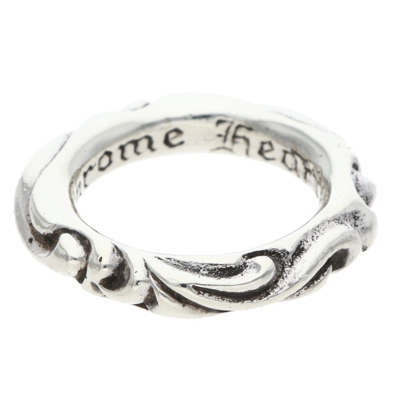 クロムハーツ Chrome Hearts 大きさ:11.5号  SCRL BAND スクロールダンス楽隊 しろがね色輪っか(しろがね色 8.04g)【715062】【SJ02】【小物】【中古】bb412#rinkan*B