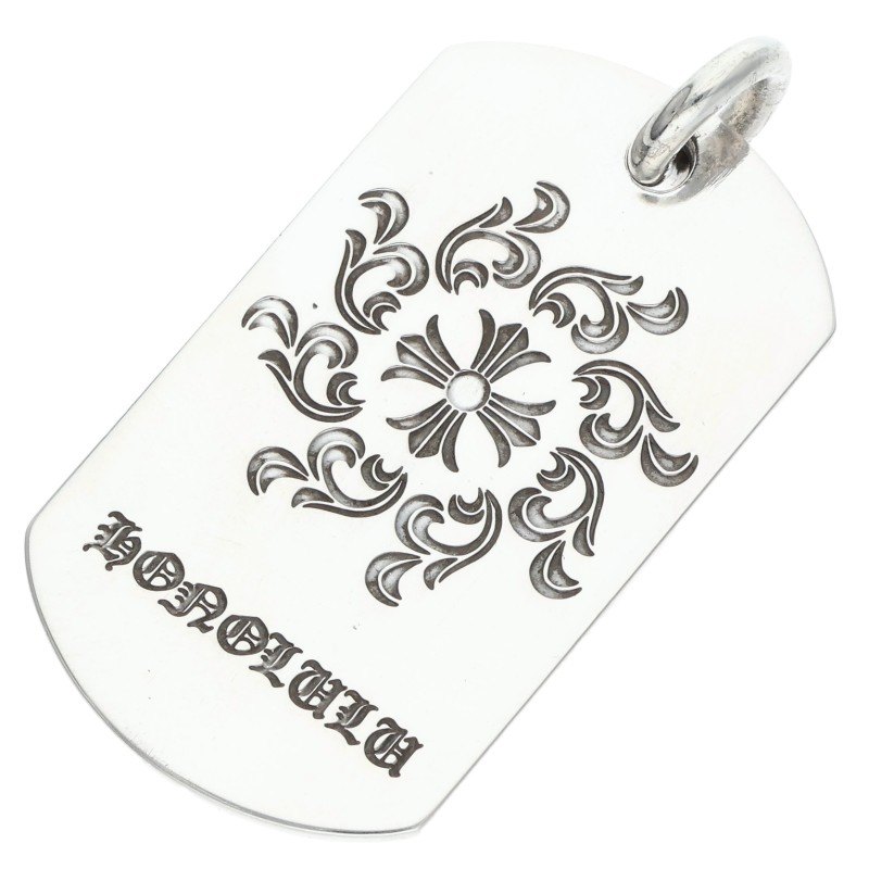 クロムハーツ Chrome Hearts   D TAG LRG LTD ラージドッグタグ ホノルル押さえるラージドッグタグネックレストップ(しろがね色 23.07g)【615062】【SJ02】【小物】【中古】bb396#rinkan*B