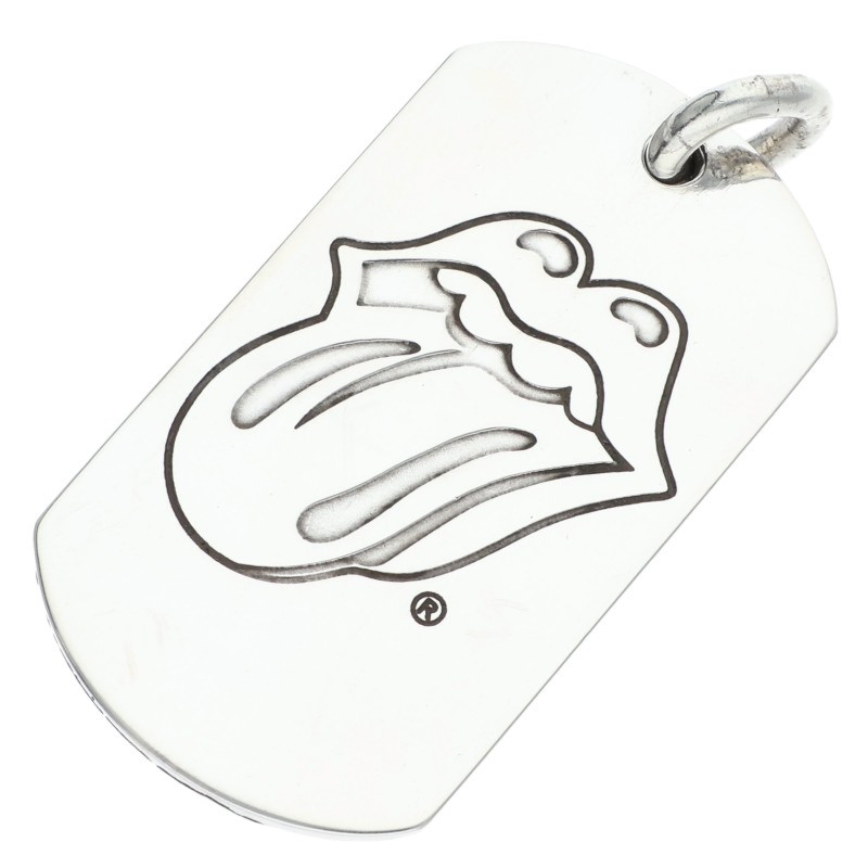 クロムハーツ Chrome Hearts   D TAG LRG LT リップアンドタンドッグタグ しろがね色頸飾りいの一番(しろがね色 22.34g)【615062】【SJ02】【小物】【中古】bb412#rinkan*B