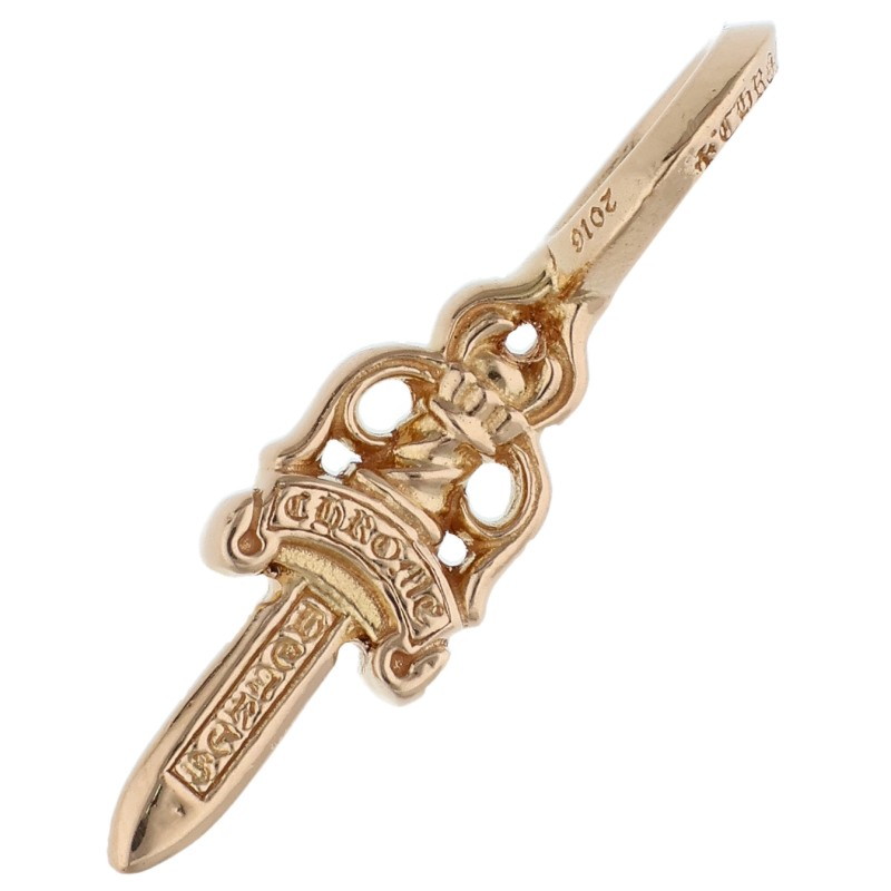 クロムハーツ Chrome Hearts   22K STACK DAGGER V2 ダガースタックチャーム ゴールド首飾りいの一番(黄色ゴールド 1.52g)【915062】【聞き入れる15】【小物】【中古】bb450#rinkan*B