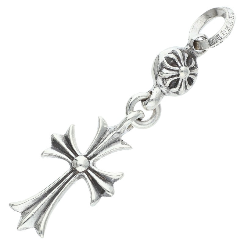 クロムハーツ Chrome Hearts   1B TNY CH CRS 1ボールタイニーCHはりつけ台 惹き付ける しろがね色頸飾りいの一番(しろがね色 7.06g)【325062】【FK04】【小物】【中古】bb476#rinkan*B