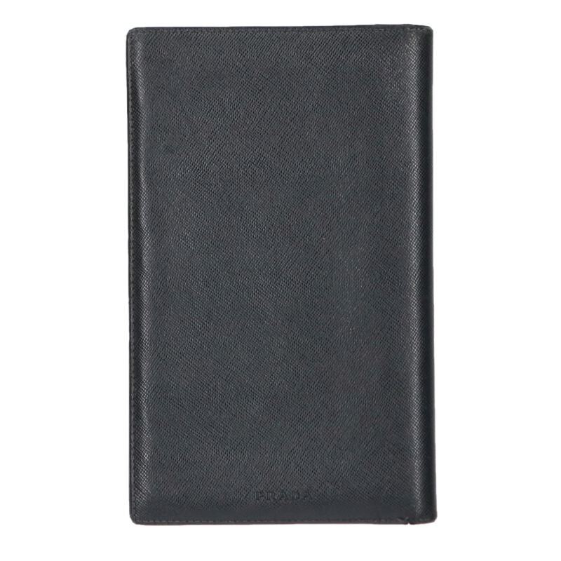 プラダ PRADA  エンボスロゴ レザーカードケース(黒いこと)【306062】【BS99】【小物】【中古】bb356#rinkan*B