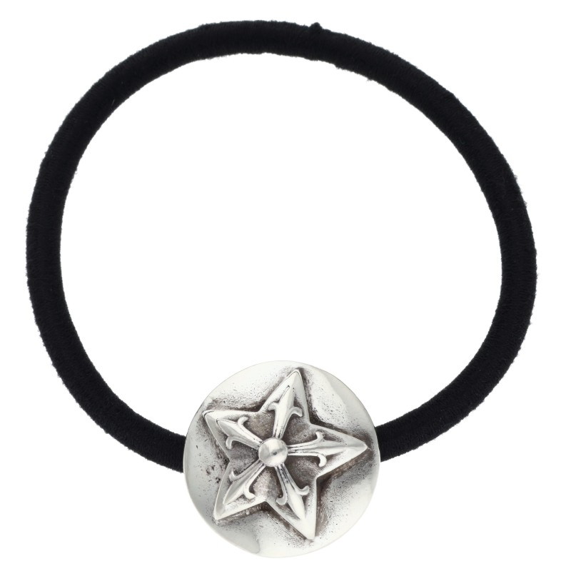 クロムハーツ Chrome Hearts   HAIRBAND スターボタンヘアゴム シルバーコンチョ(しろがね色 15.41g)【615062】【SJ02】【小物】【中古】bb92#rinkan*B