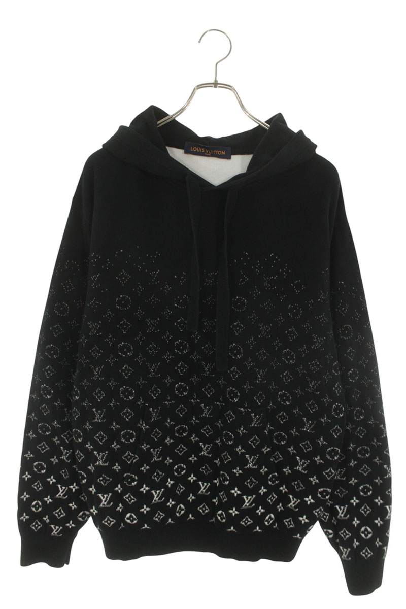 ルイヴィトン LOUISVUITTON 大きさ:L  RM222Q USO HNN45W モノグラム総柄グラディエントプルオーバーパーカー(黒いこと×白いこと)【815062】【SB01】【メンズ】【中古】bb450#rinkan*B