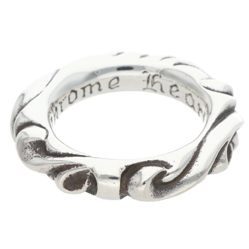 クロムハーツ Chrome Hearts 大いさ:6号  SCRL BAND スクロール周波数帯域 しろがね色輪っか(しろがね色 7.44g)【815062】【HJ12】【小物】【中古】bb411#rinkan*B