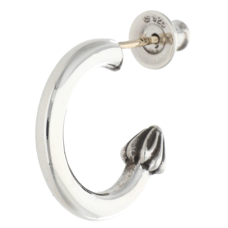 クロムハーツ Chrome Hearts   HOOP PLAIN プレーンフープ しろがね色ピアス(しろがね色 3.17g)【815062】【HJ12】【小物】【中古】bb297#rinkan*B