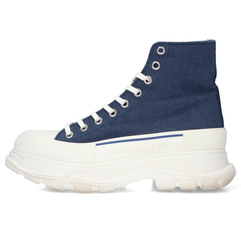 アレキサンダーマックイーン Alexander McQUEEN 大きさ:43  トレッドスリック 604254 ハイカットスニーカー(白いこと×青碧)【025062】【BS99】【メンズ】【小物】【中古】bb187#rinkan*B