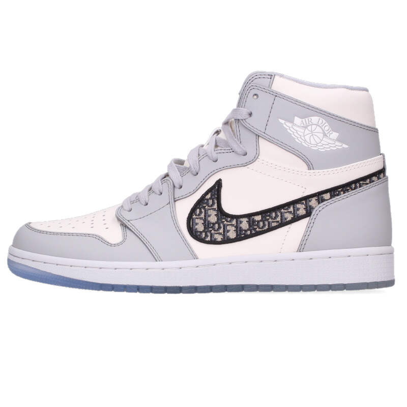 ナイキ NIKE　&times;ディオール DIOR サイズ:27cm AIR JORDAN 1 HIGH OG DIOR CN8607-002 エアジョーダン1ハイオージーディオールスニーカー(ホワイト&times;グレー&times;ブラック)【025062】【SB01】【メンズ】【小物】【中古】bb51#rinkan*A ｜RINKAN